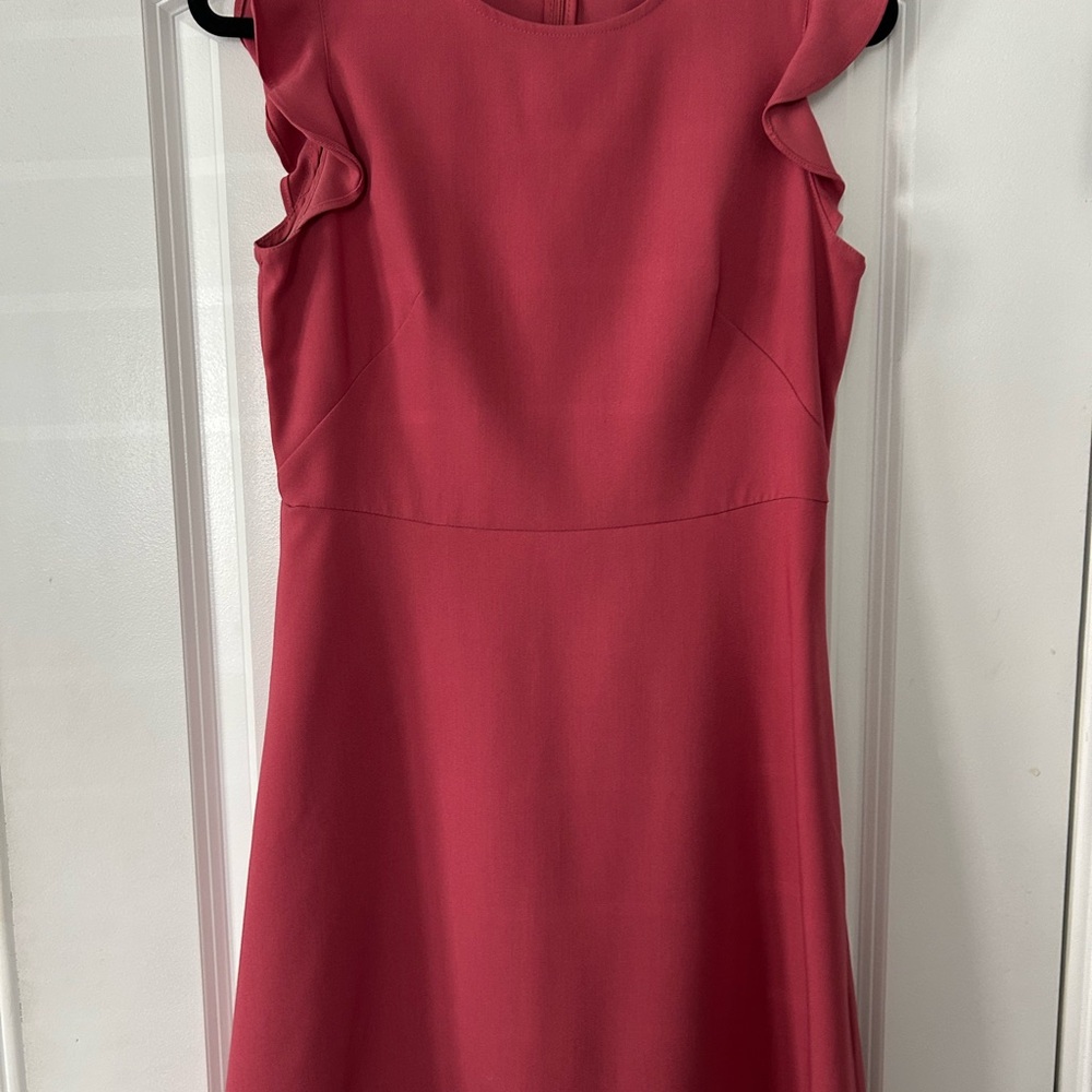 LOFT Ruffled Sleeve Mini Dress in Deep Pink